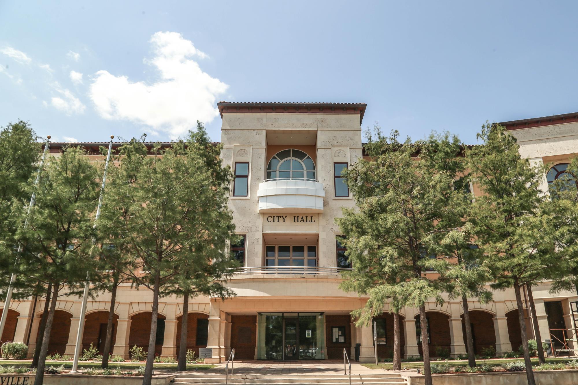 City Hall, trees, Village,